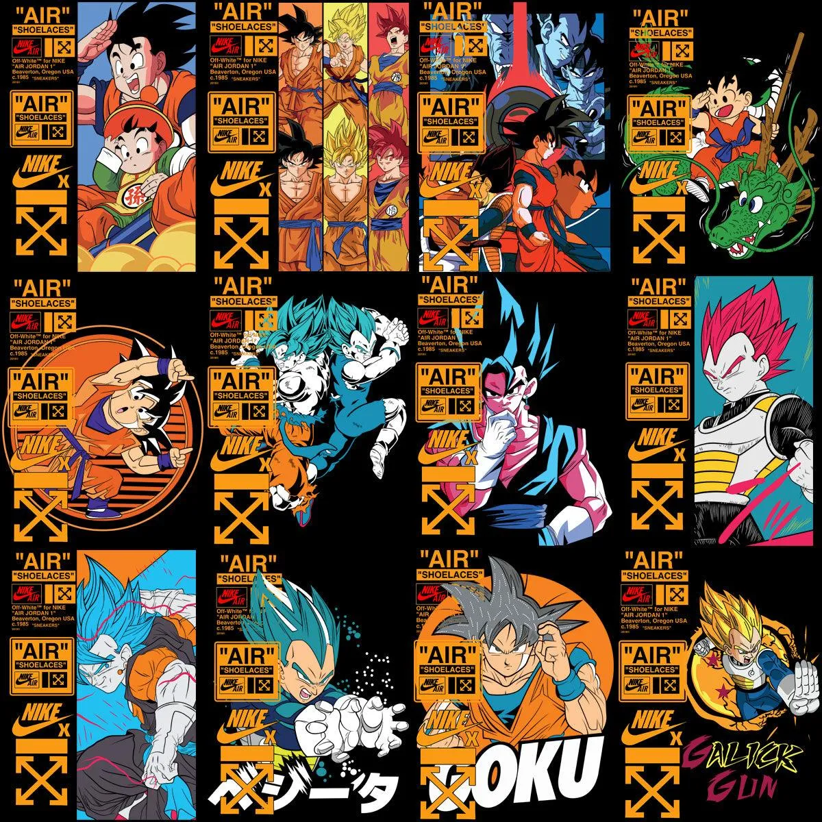 28 Dragon Ball Brand Anime Streetwear Designs Bundle PNG