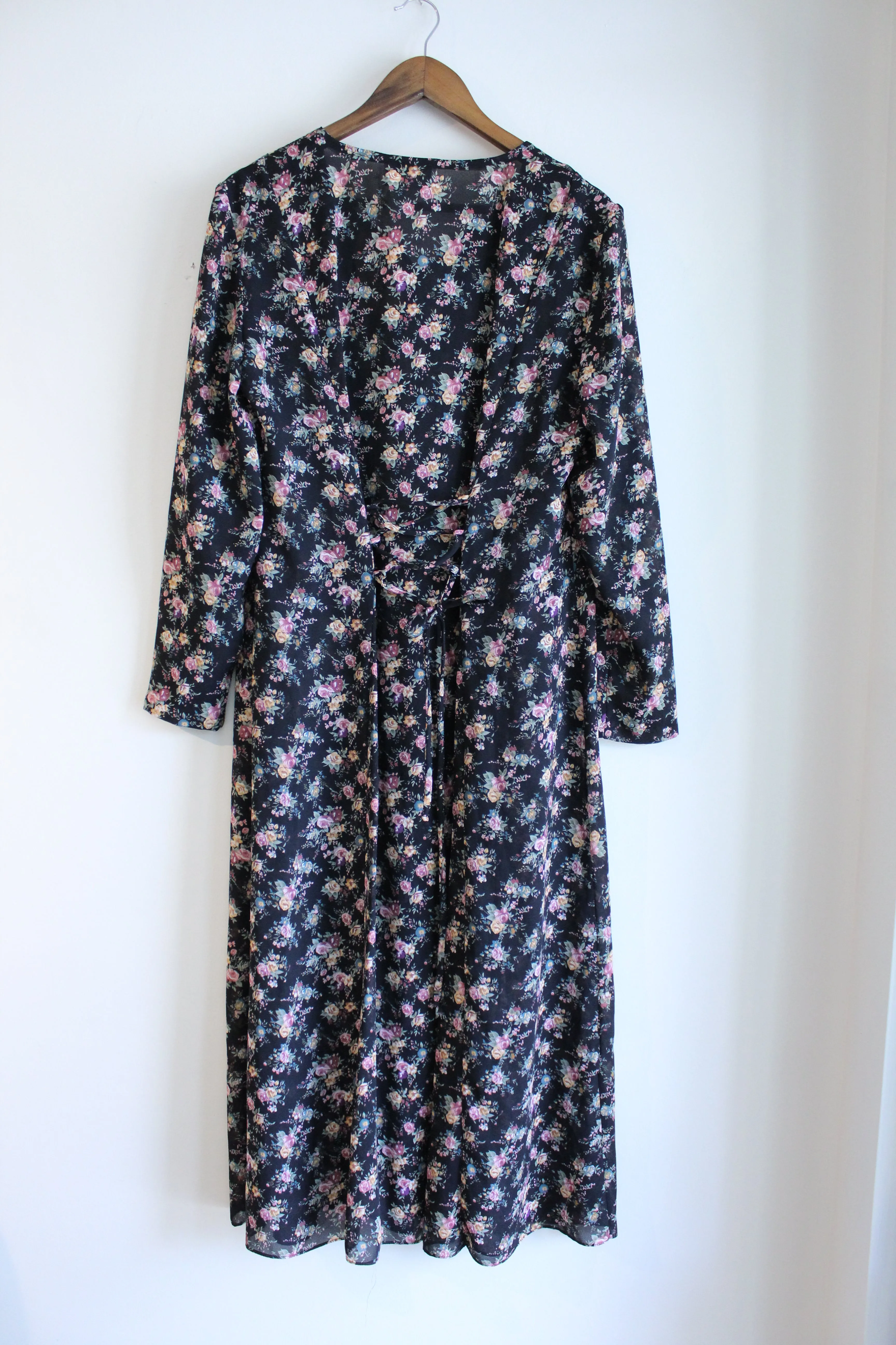 Black Floral Vintage Maxi Dress