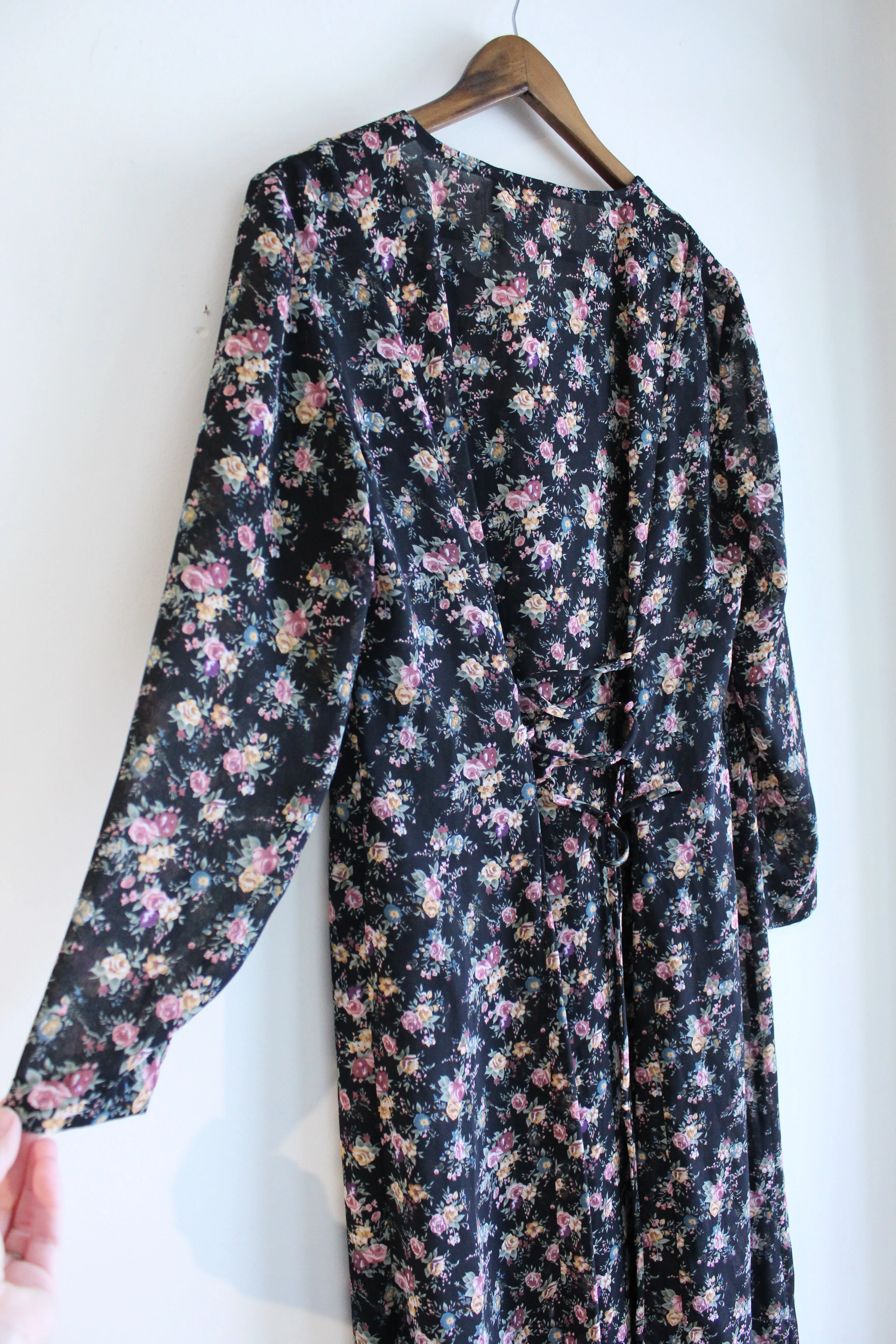 Black Floral Vintage Maxi Dress