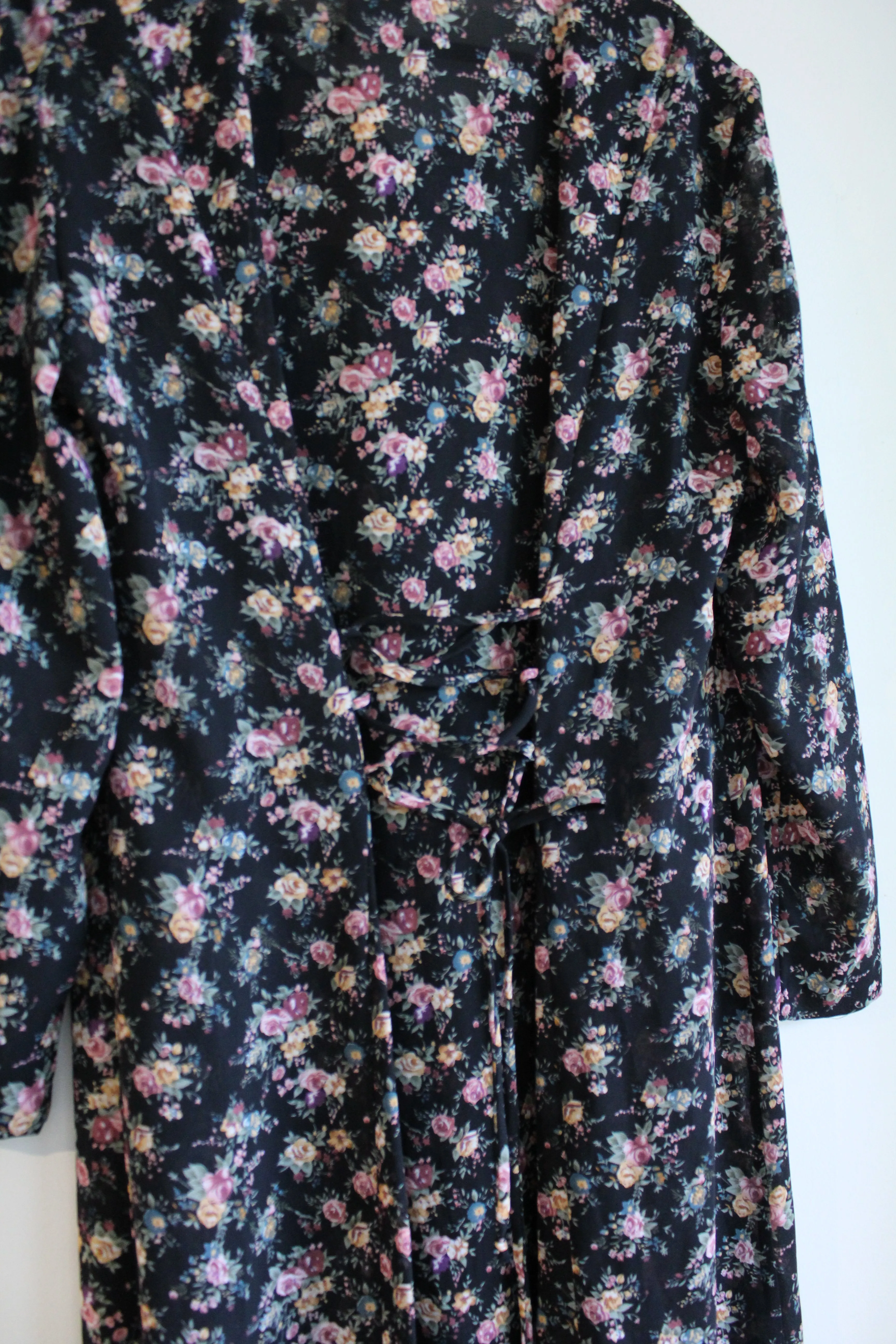 Black Floral Vintage Maxi Dress