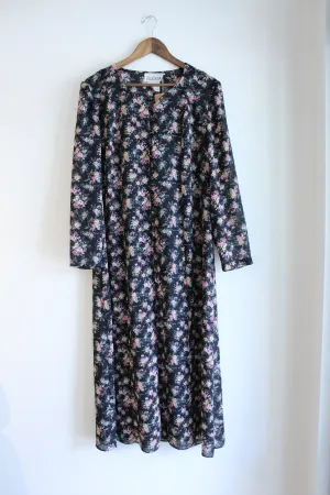 Black Floral Vintage Maxi Dress