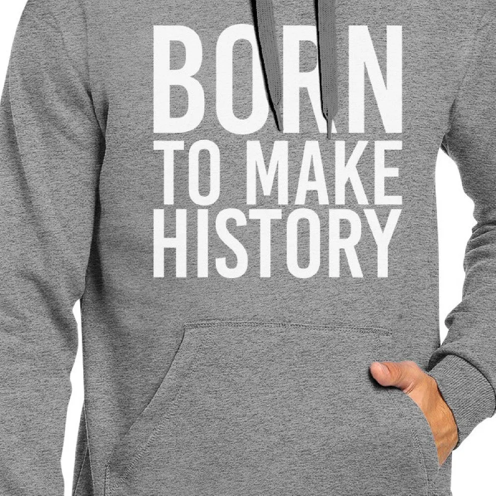 Born To Make History Unisex Heather Grey Hoodie Yuri On Ice Quote