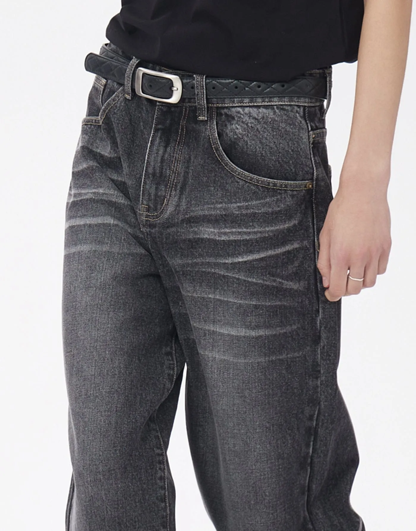 Classic Black Straight Leg Jeans