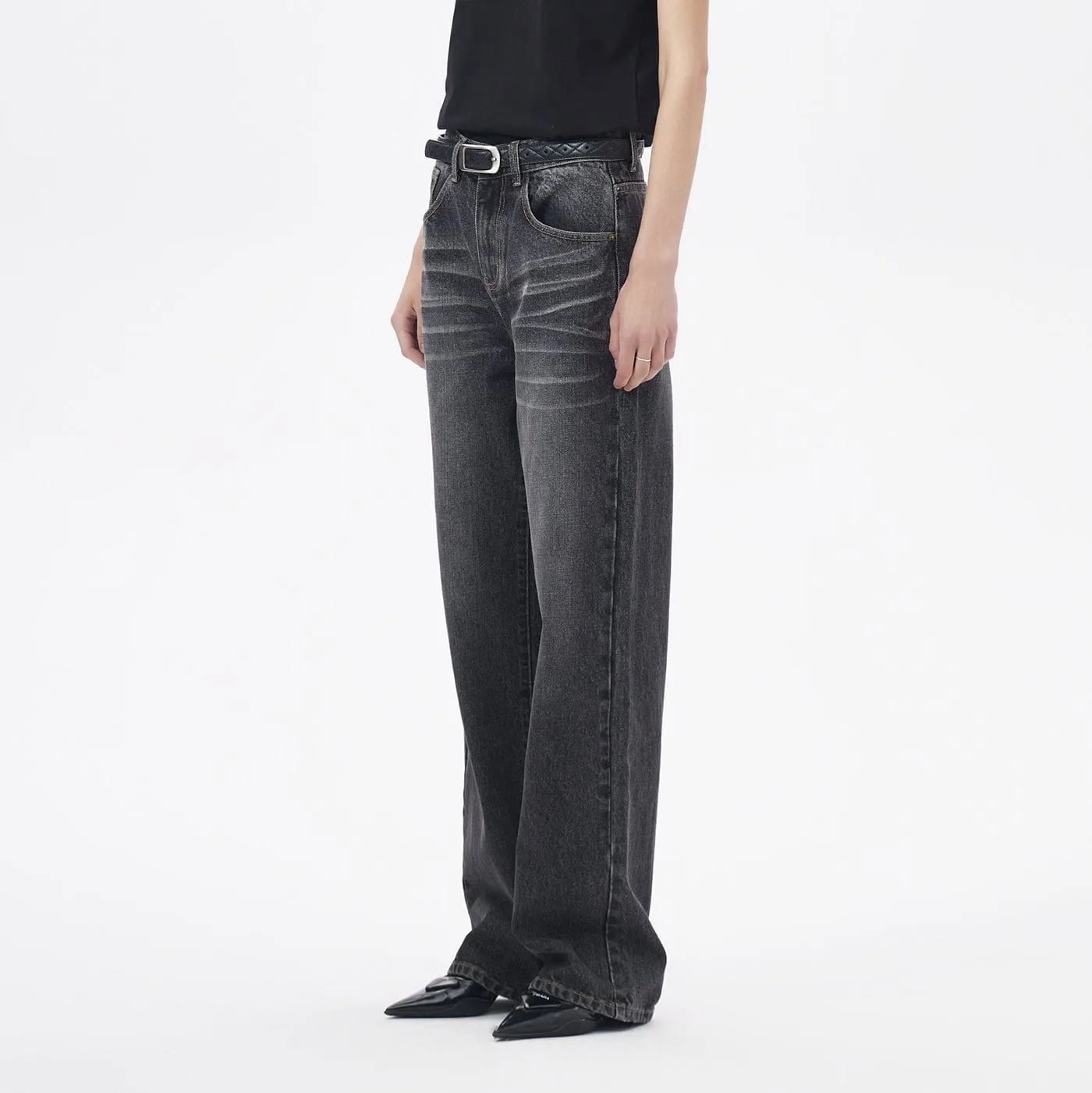 Classic Black Straight Leg Jeans