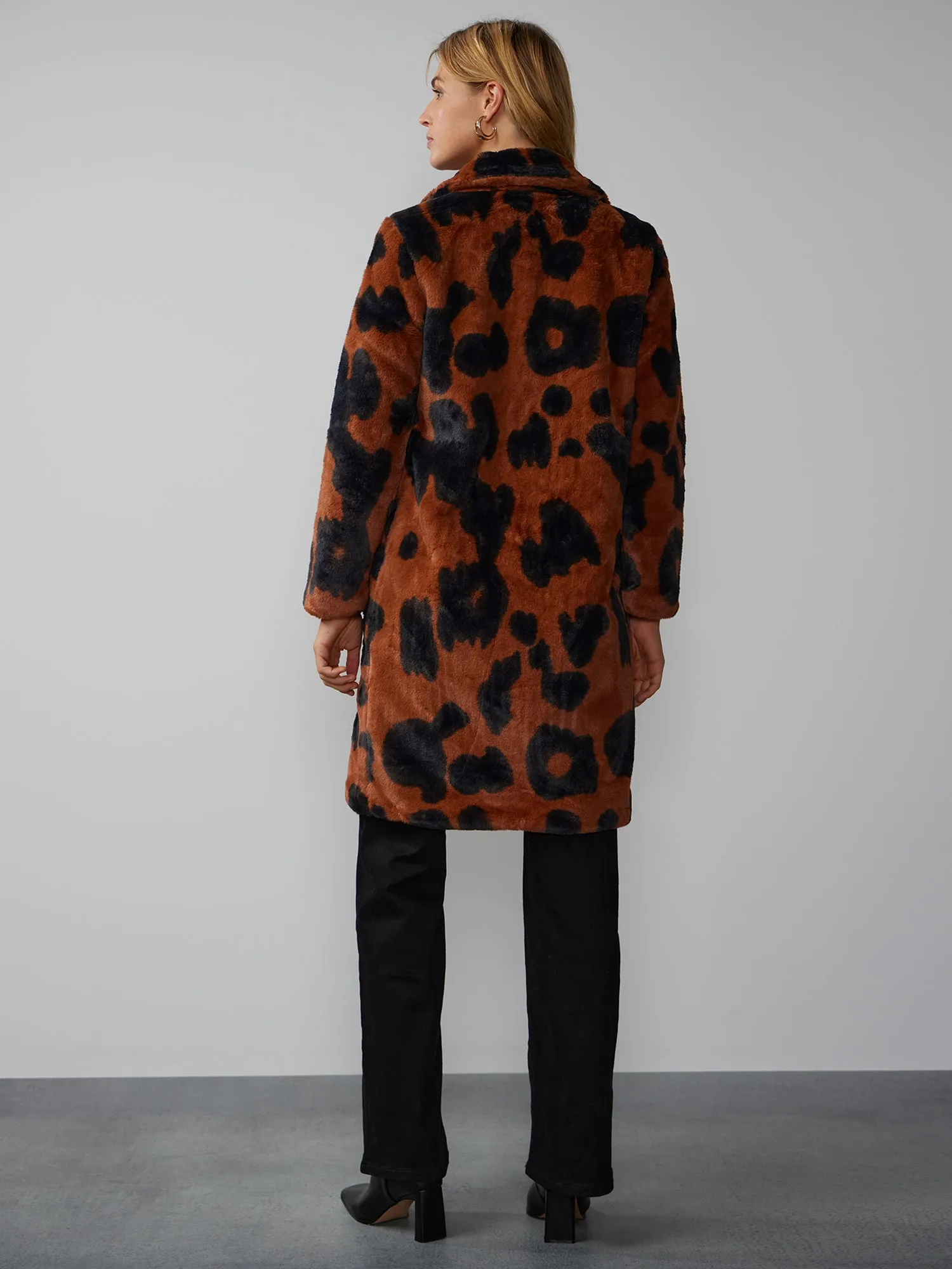 Cow Print Midi Overcoat