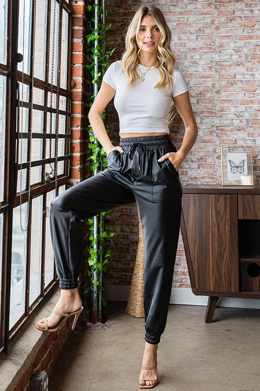 Don't Break Me Vegan Leather Jogger