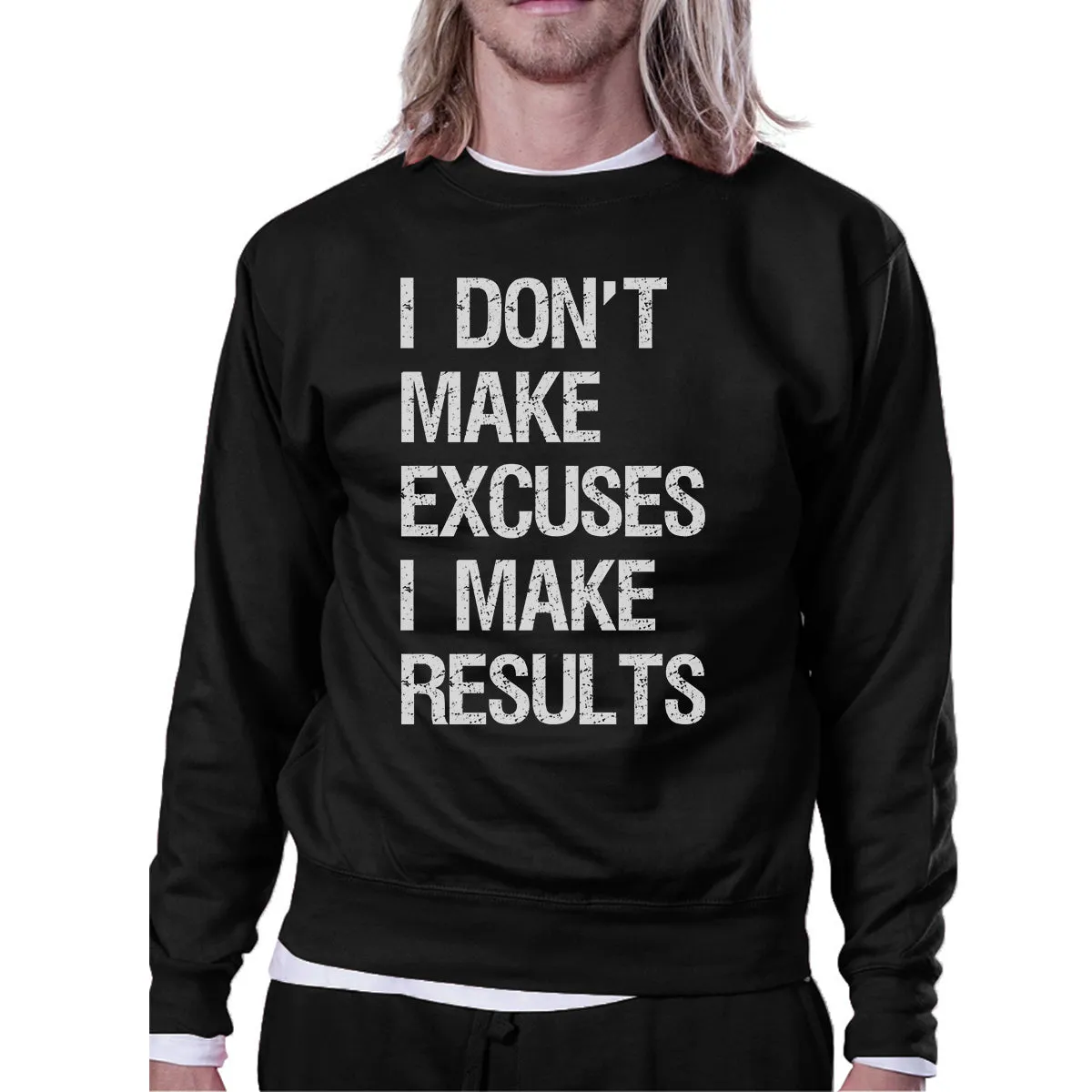 Excuses Results Unisex Crewneck Sweatshirt Cute Workout Pullover