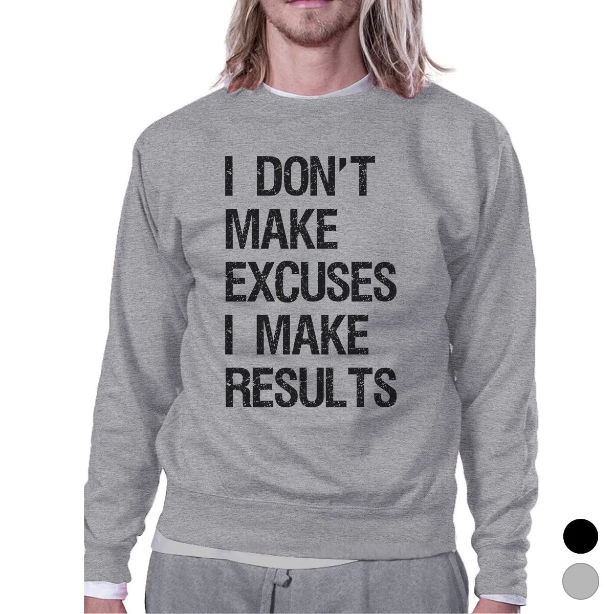 Excuses Results Unisex Crewneck Sweatshirt Cute Workout Pullover