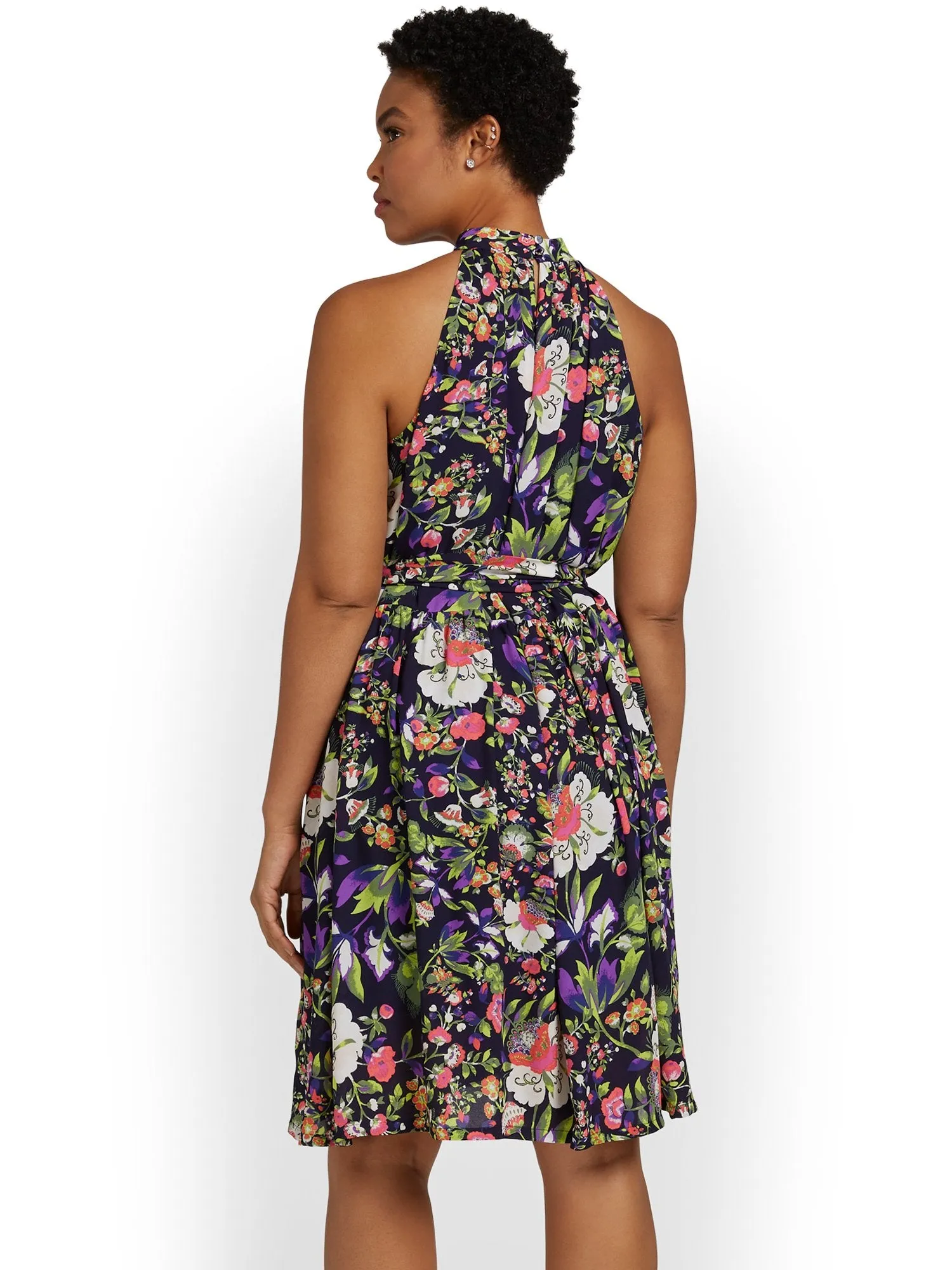 Floral-Print Tie-Waist Dress