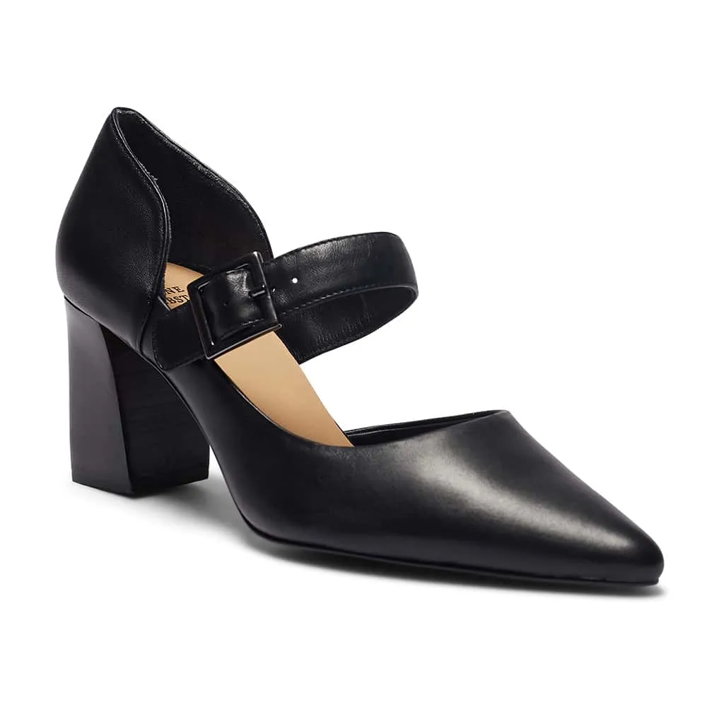 Giselle Heel in Black Leather