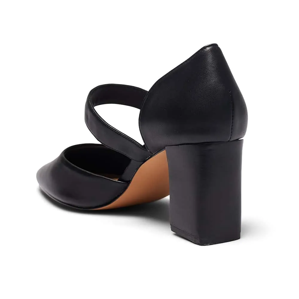 Giselle Heel in Black Leather