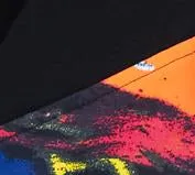 Graffiti-Print Colorblock French Terry Pullover Hoodie