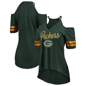 Green Bay Packers Gameday Women's Cold Shoulder Sizzle Tee