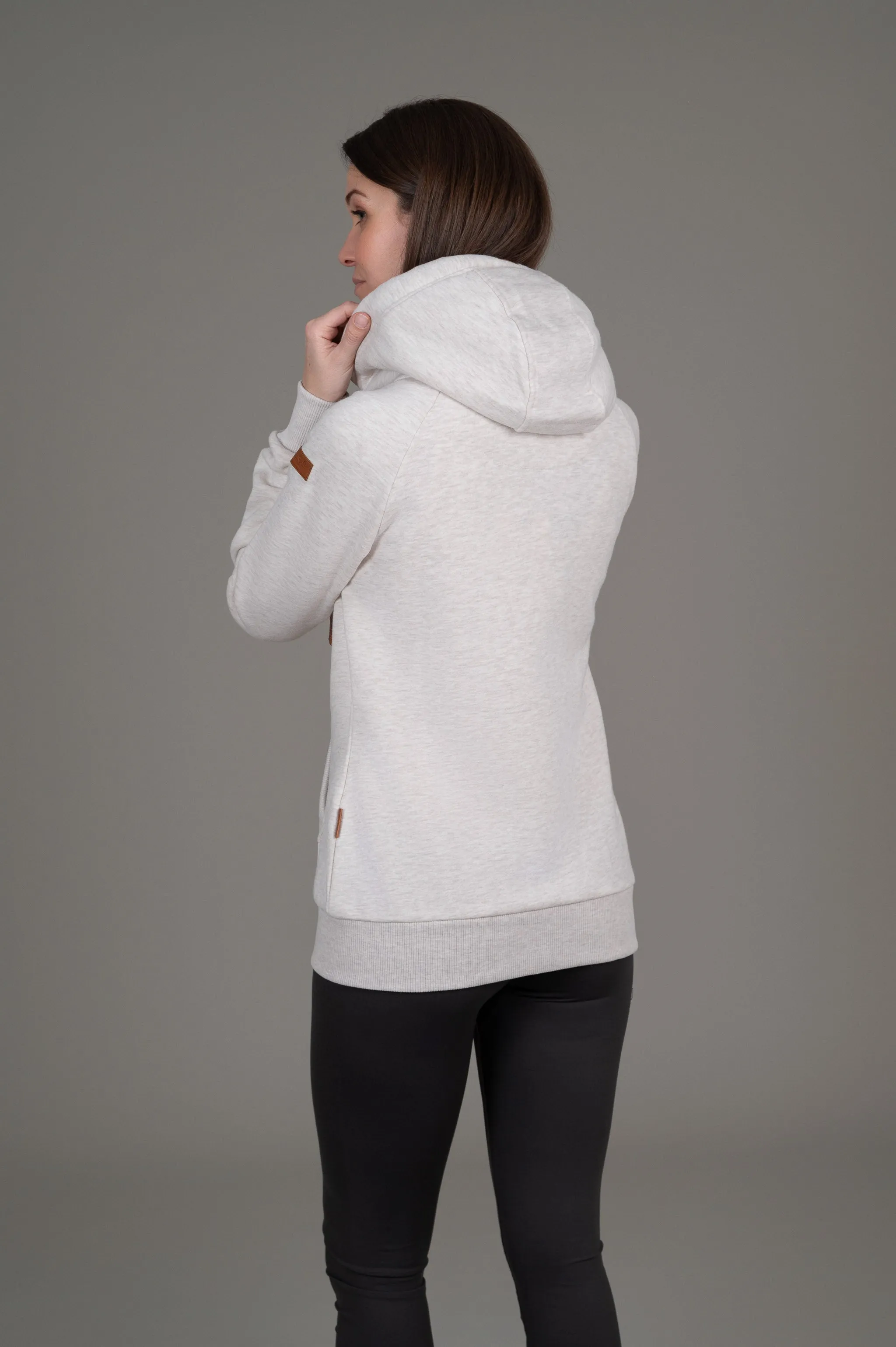 Hera Heather Oatmeal Full-Zip Hoodie