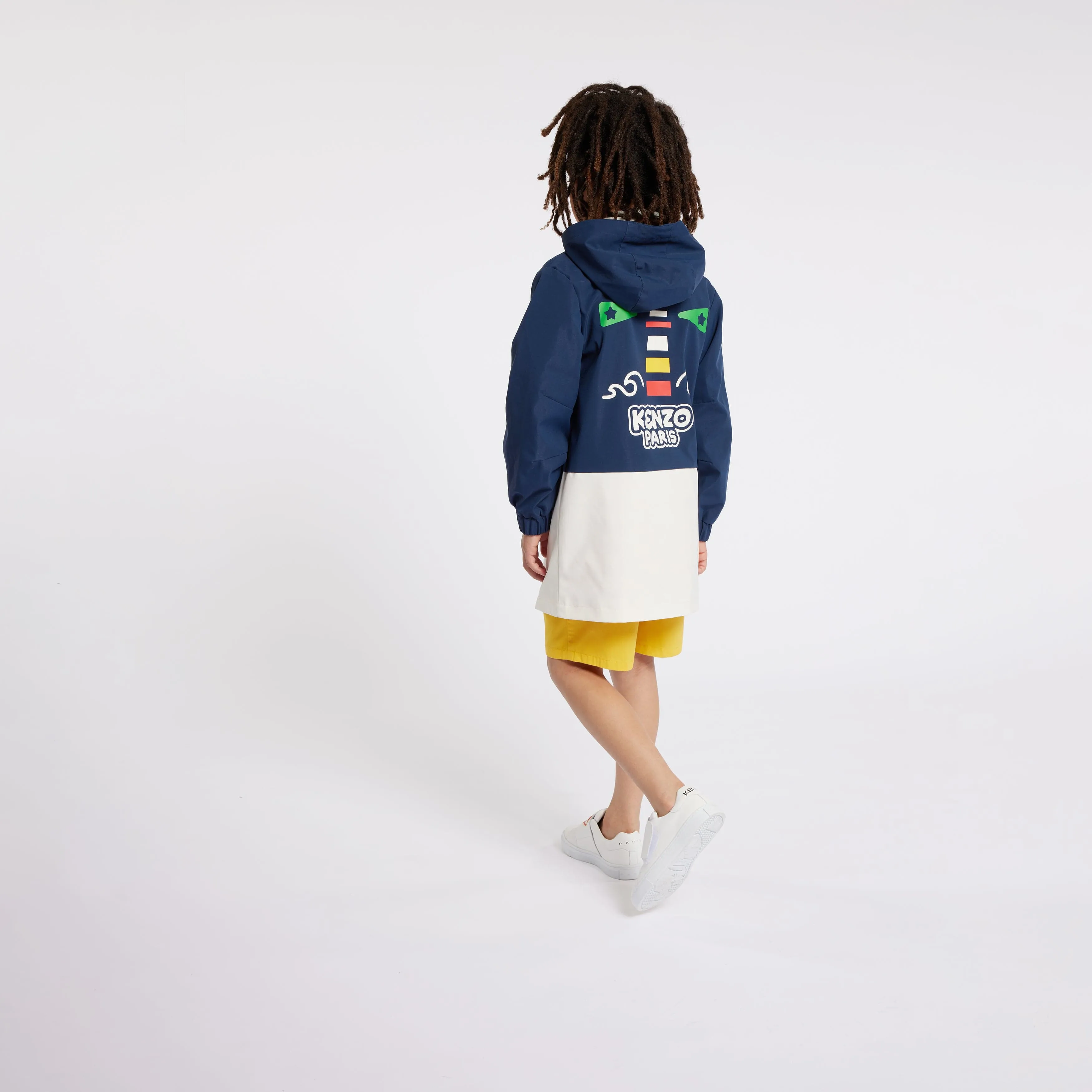 KENZO Kids Hooded Windbreaker in Navy