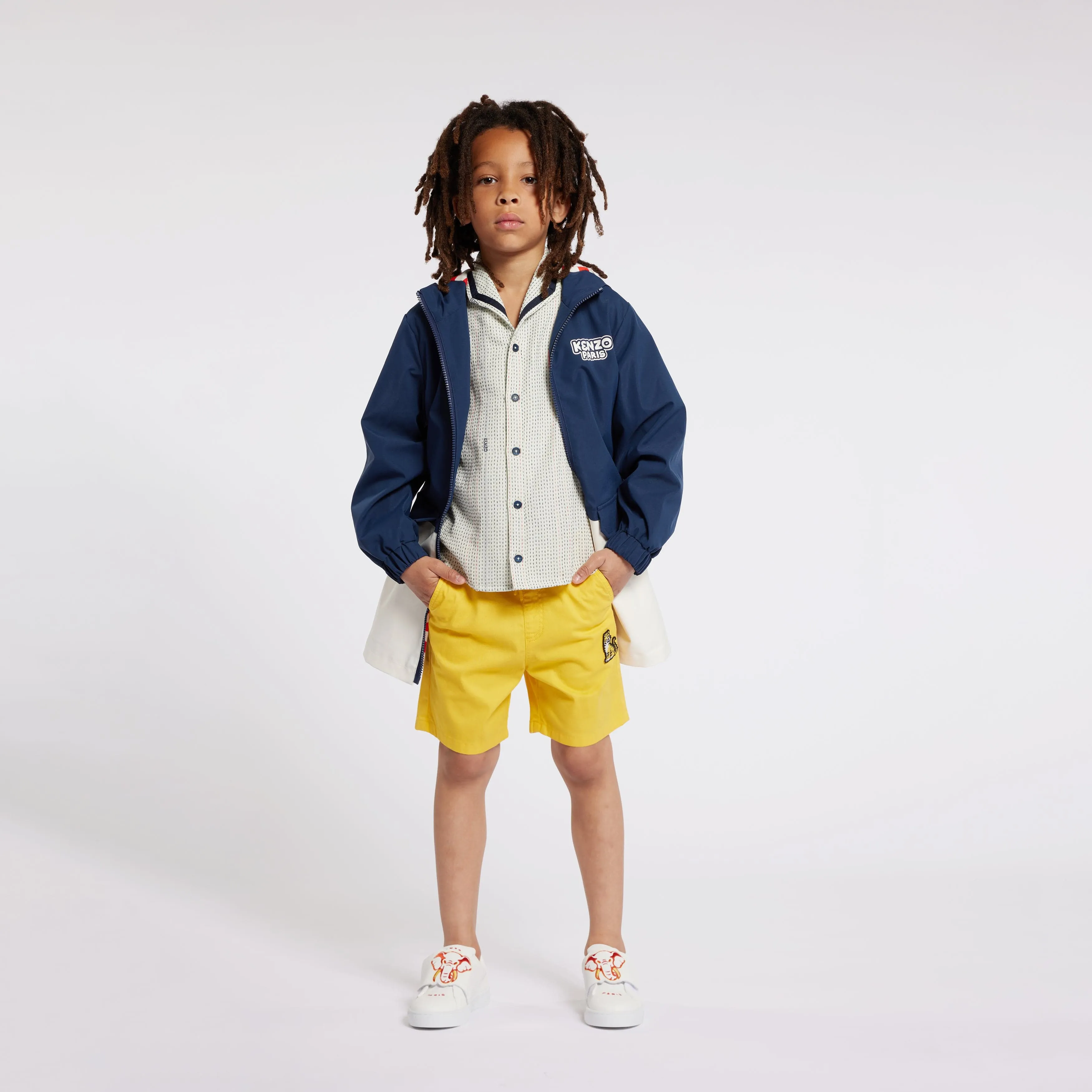 KENZO Kids Hooded Windbreaker in Navy