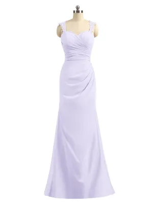 Lace Appliqued Strap Sheath Open Back Dress Lilac Plus Size