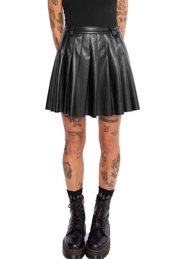 Lacie Faux Leather | PLEATED SKIRT