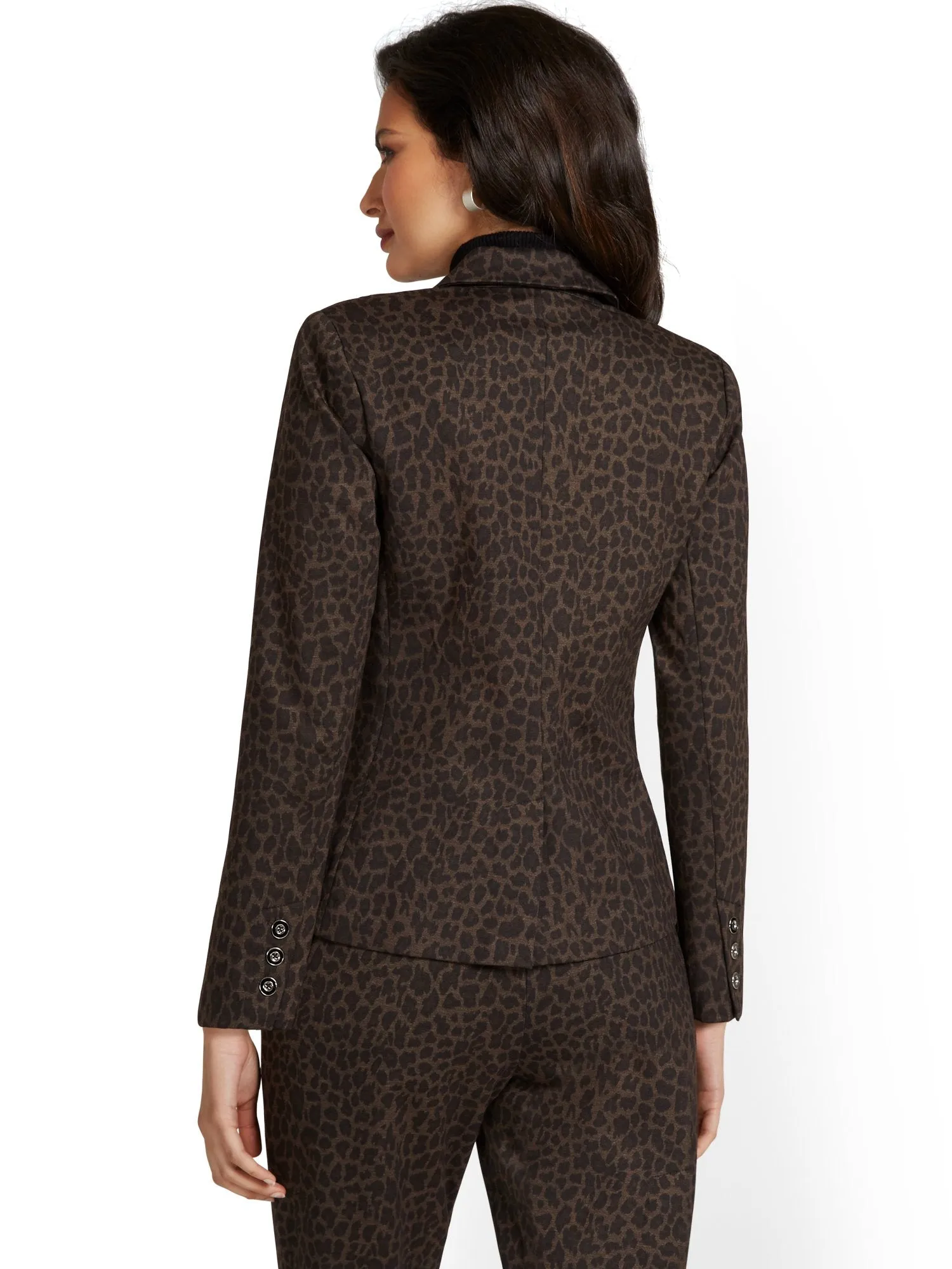 Leopard-Print One-Button Jacket - Superflex