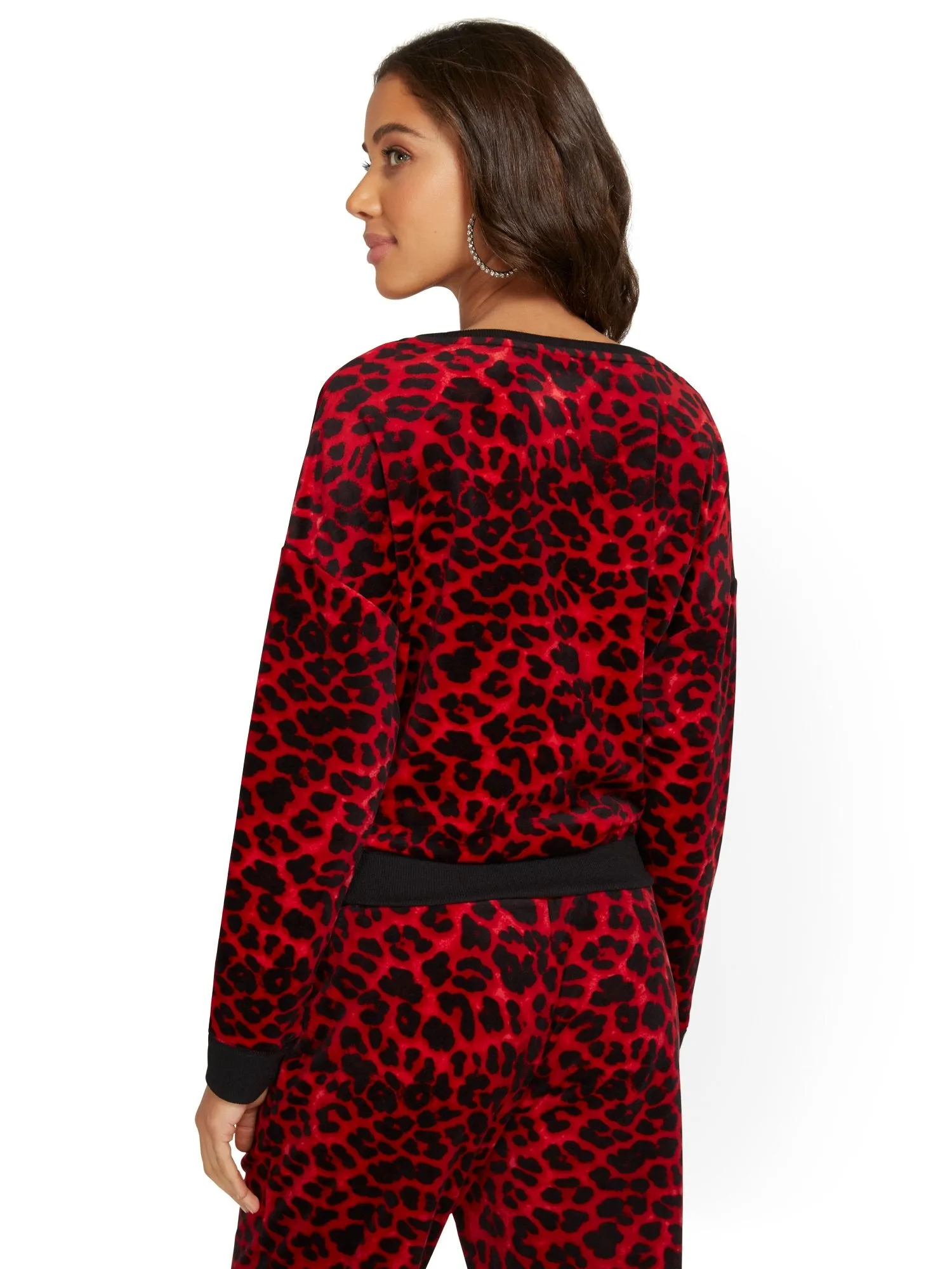 Leopard-Print Velour Sweatshirt - Dreamy Velour Collection