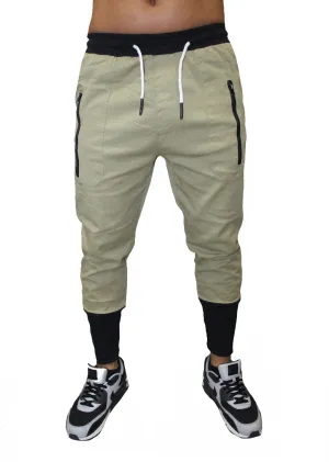 Light Sage Fashion Joggers With Elastic on Bottom