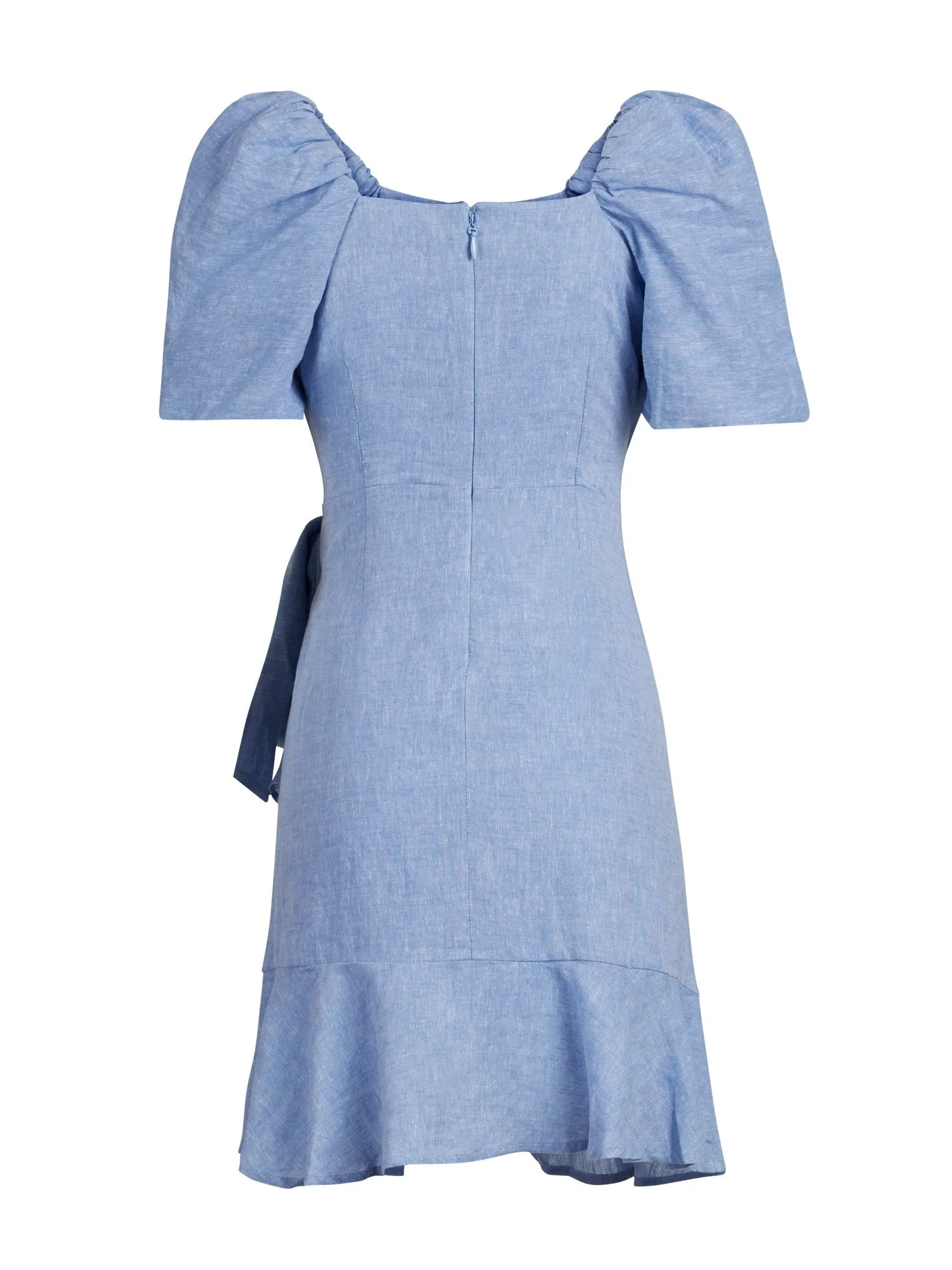 Linen-Blend Wrap Dress