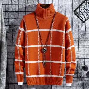 LMS Warm Plaid Turtleneck Sweaters