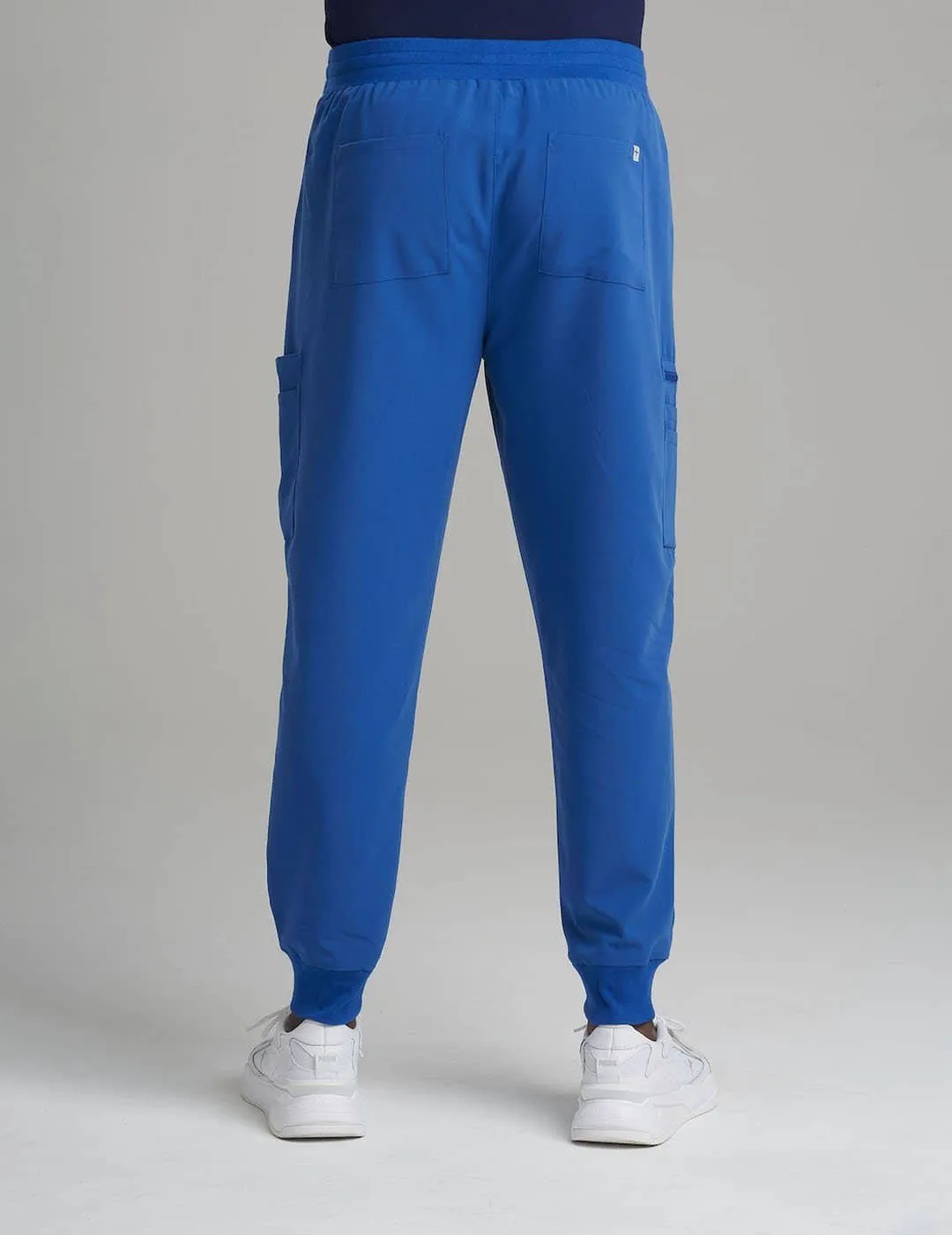 Mens 10-Pocket Jogger Scrub Pants - Royal Blue