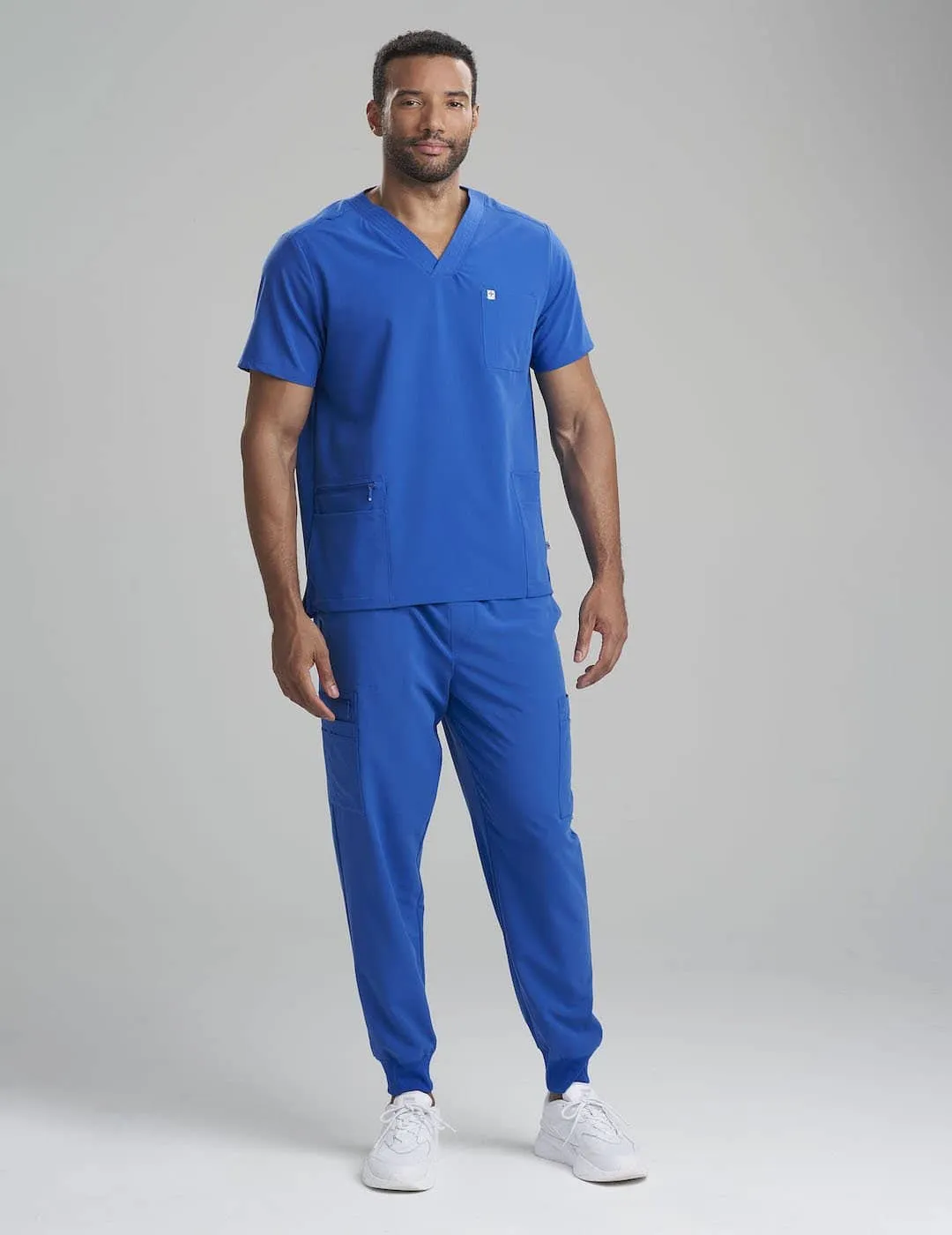 Mens 10-Pocket Jogger Scrub Pants - Royal Blue