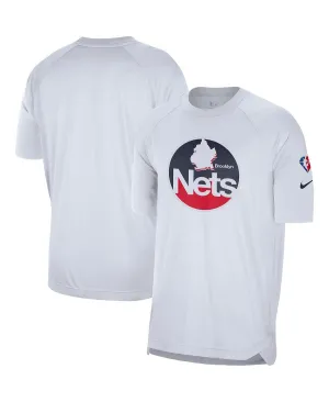 Men's white t-shirt brooklyn nets 2021/22 city edition pregame warm-up shooting t-shirt Nike, white