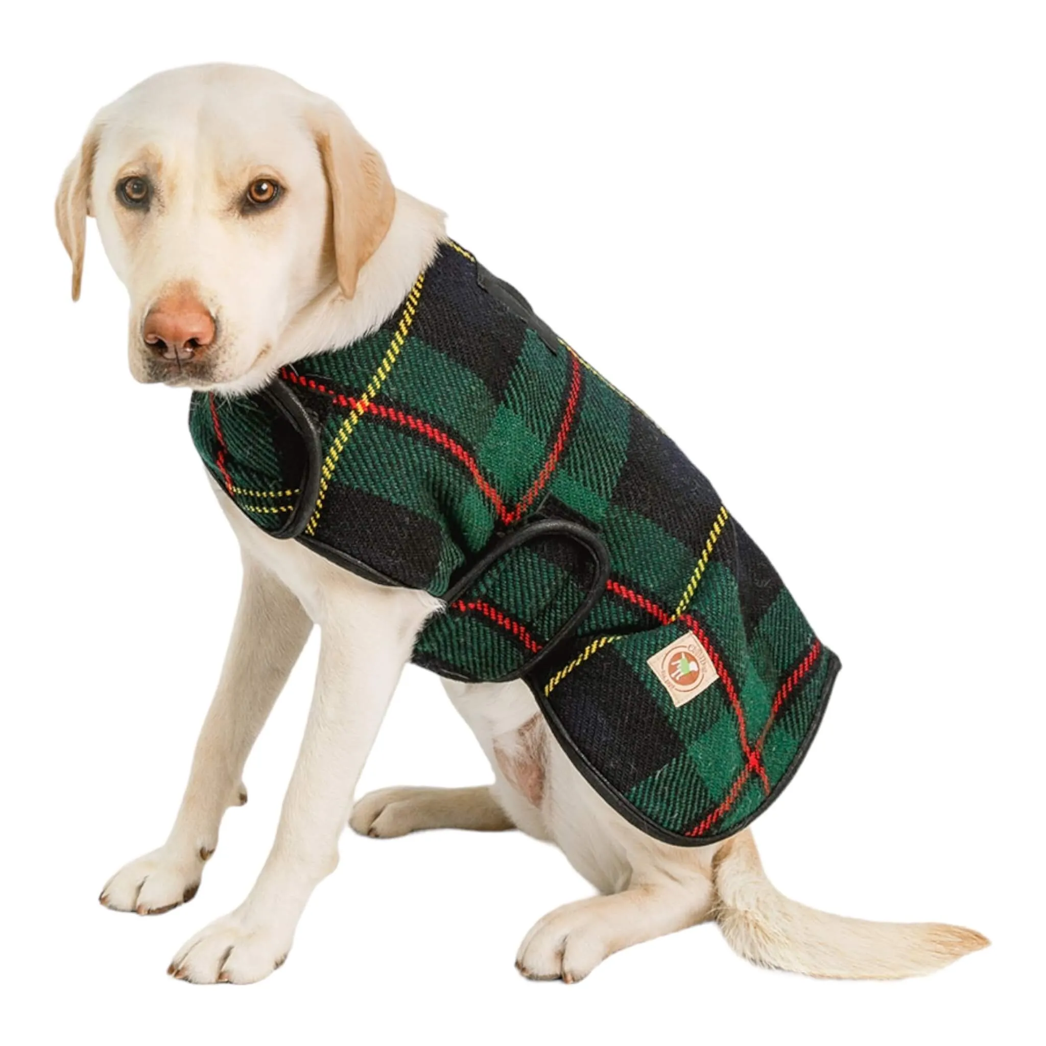 Navy Tartan Plaid Blanket Dog Coat