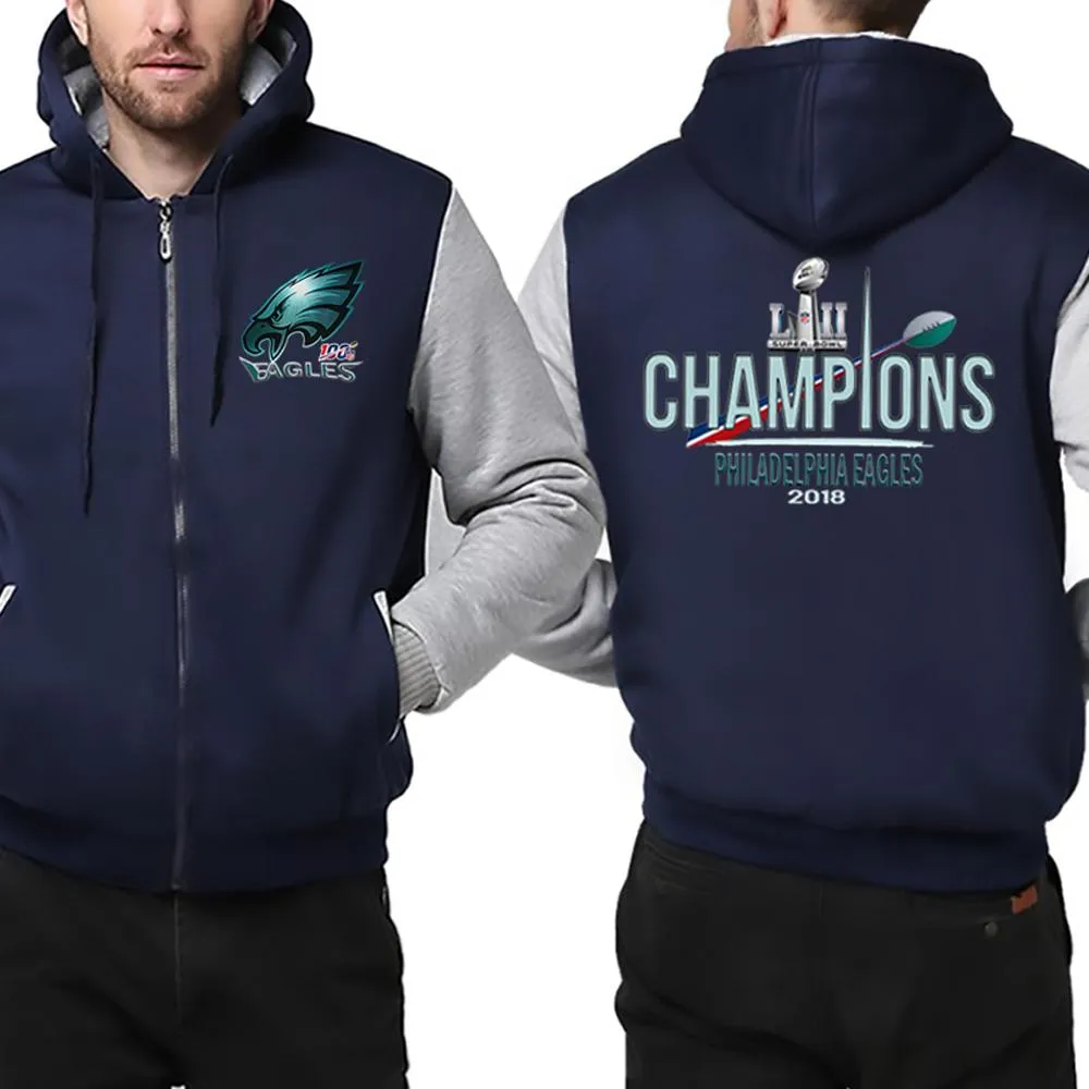 Nfl 100 Philadelphia eagles Fan Jacket| eagles super bowl Fan Jackets Fleece Pullover (3 Colors)