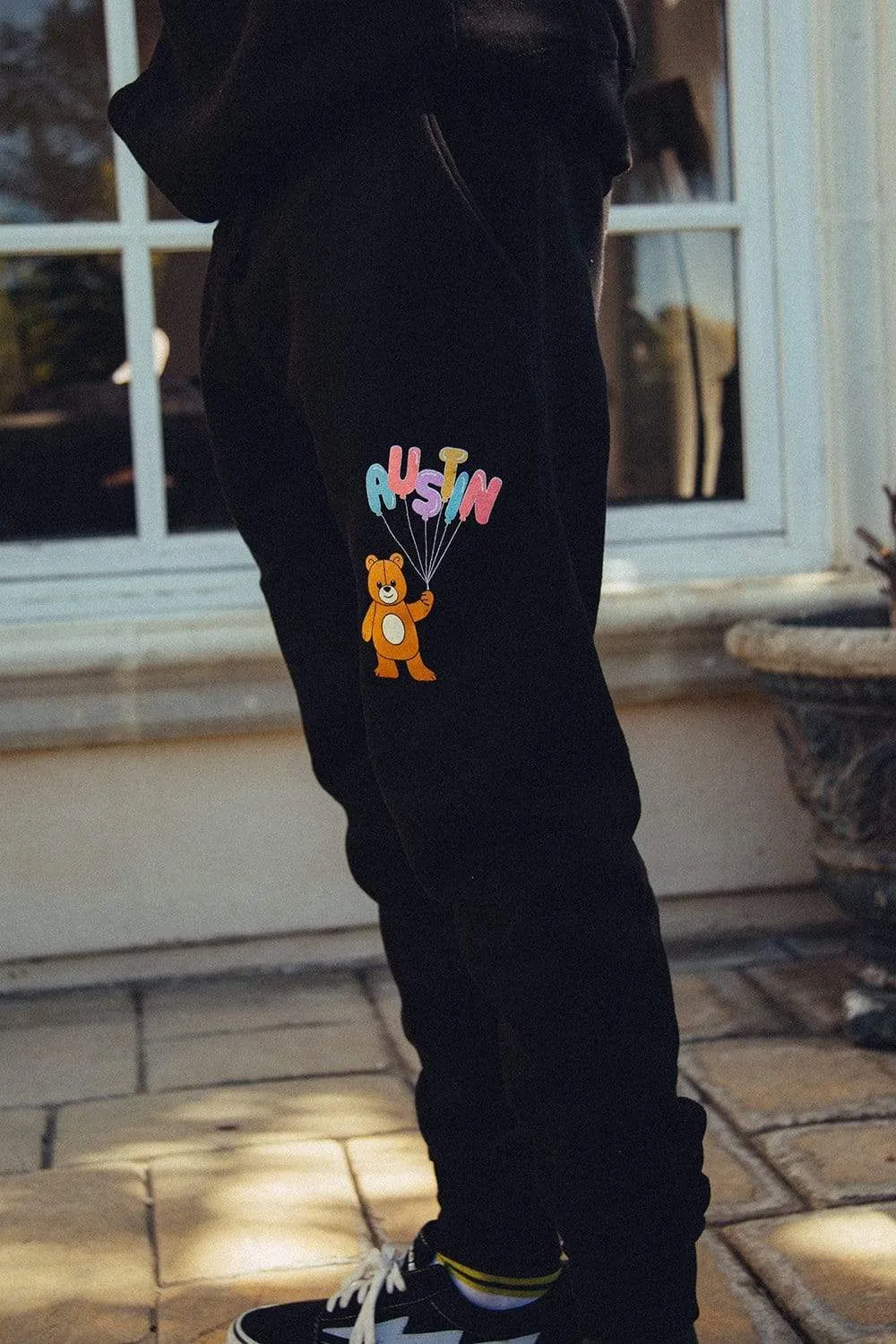 Nick Austin Teddy Bear Black Joggers