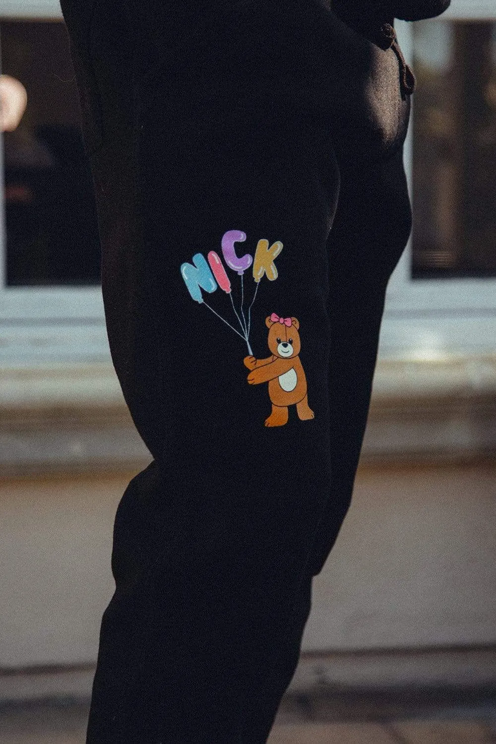 Nick Austin Teddy Bear Black Joggers