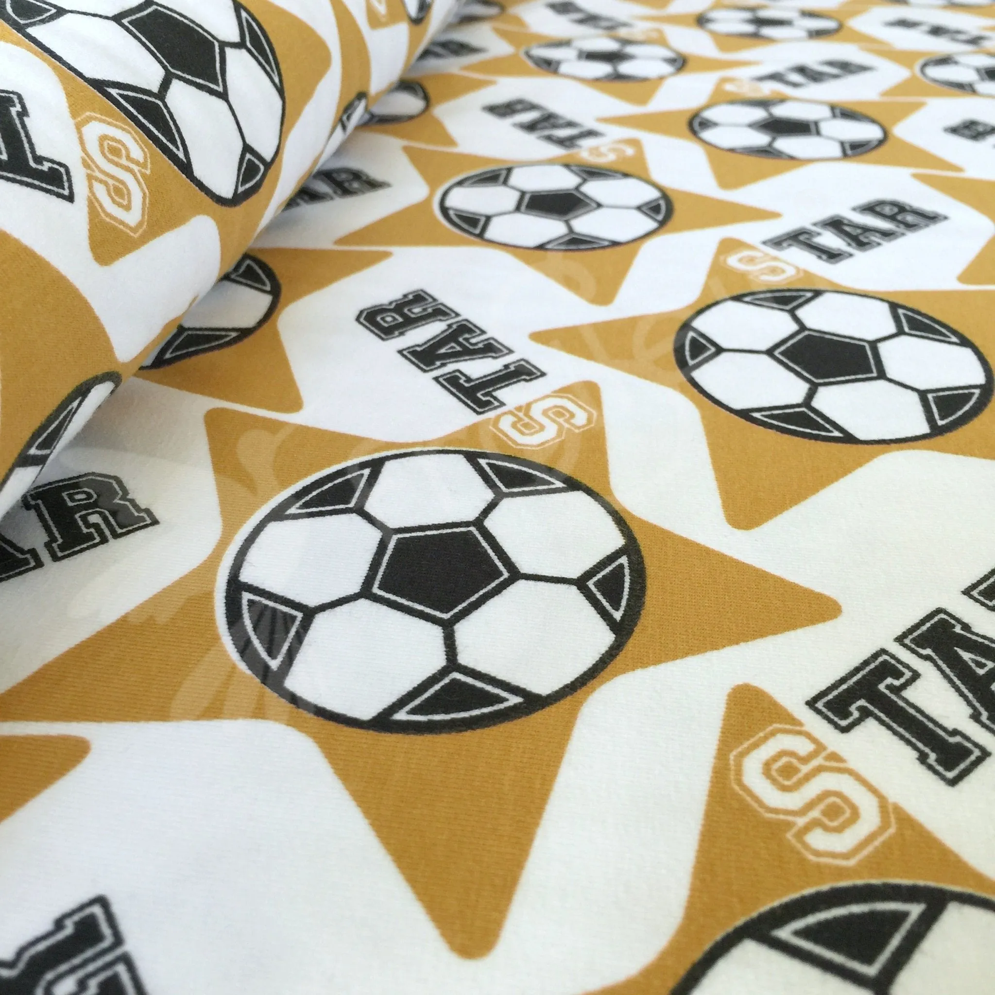 Organic Cotton Jersey - Soccer Star - Mustard