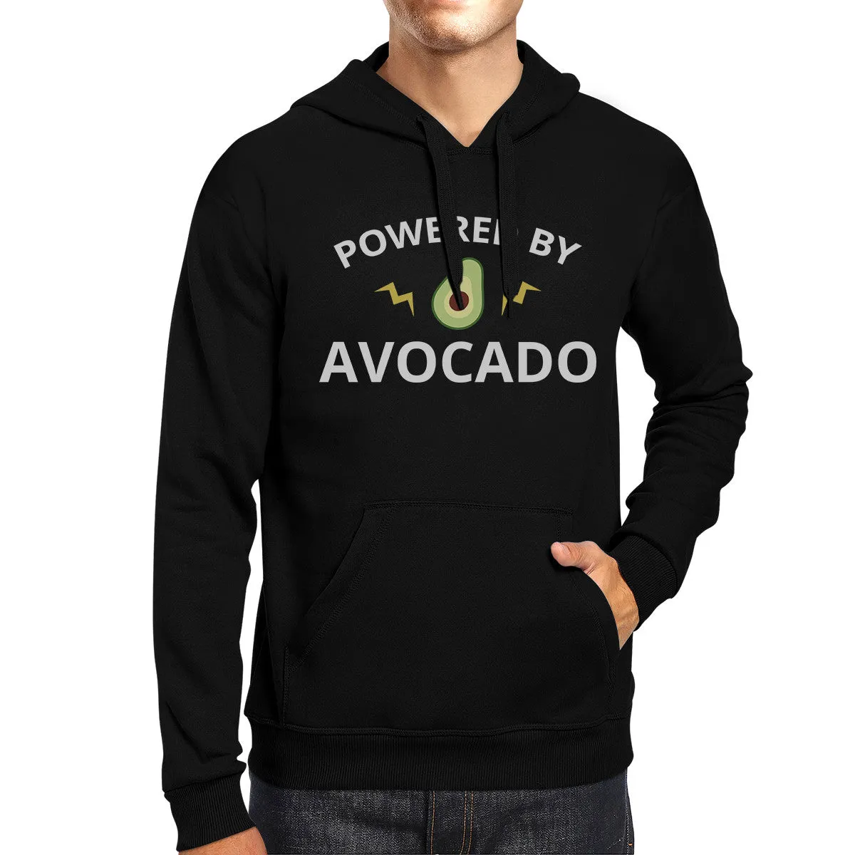 Powered By Avocado Unisex Black Pullover Fleece Cute Design Fleece