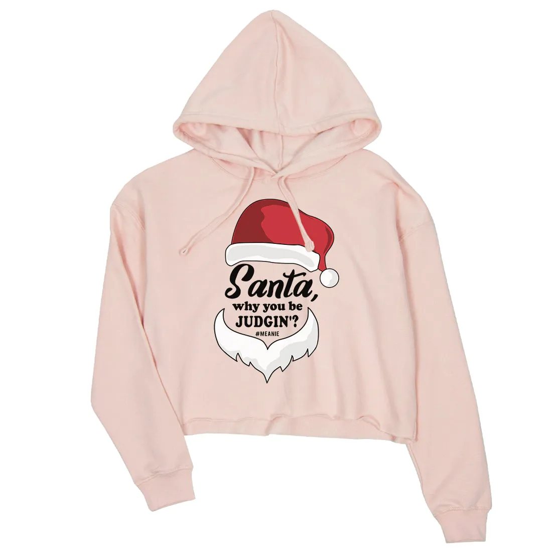 Santa Be Judging Womens Crop Hoodie