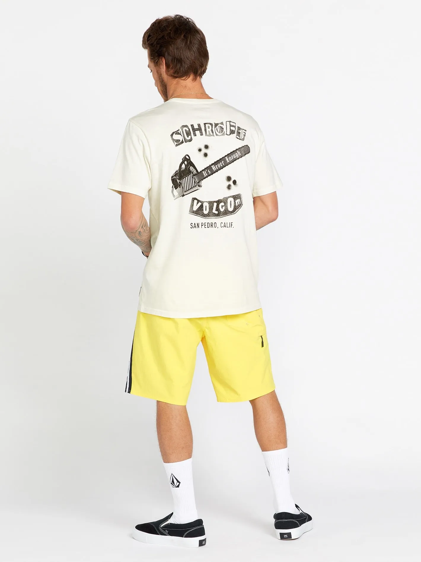 Schroff X Volcom Chainshaw Short Sleeve Tee - Off White