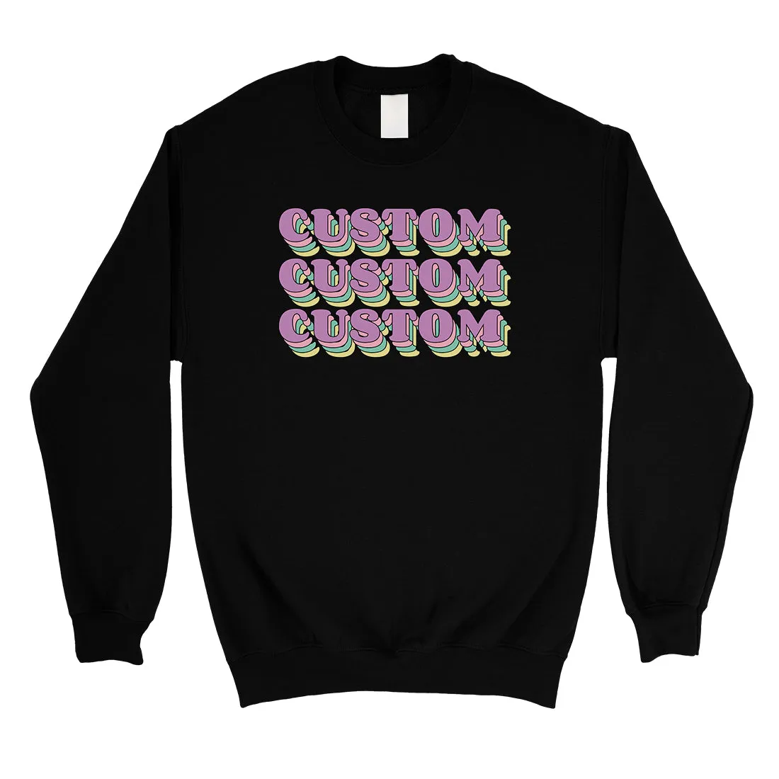 Sorority Theme Purple Top Text Unisex Personalized Crewneck Sweatshirt