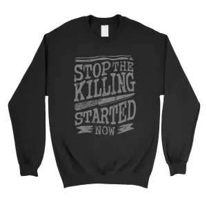 Stop The Killing Unisex Crewneck Sweatshirt Vintage Graphic Design