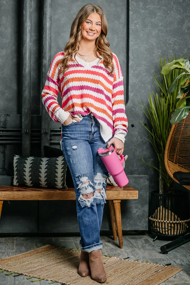 Sucker For You Striped Pocket Top