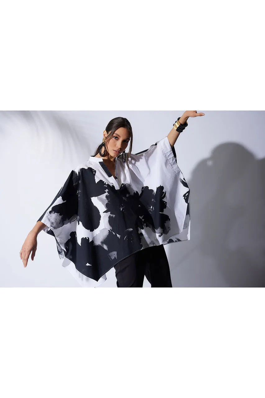 Taichou Cotton Poplin Half Placket Poncho Shirt