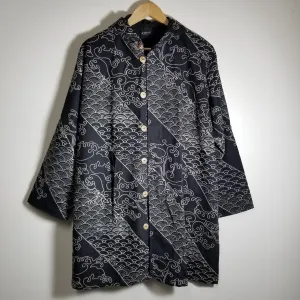 Two Waves Black Button Up Hoodies jacket