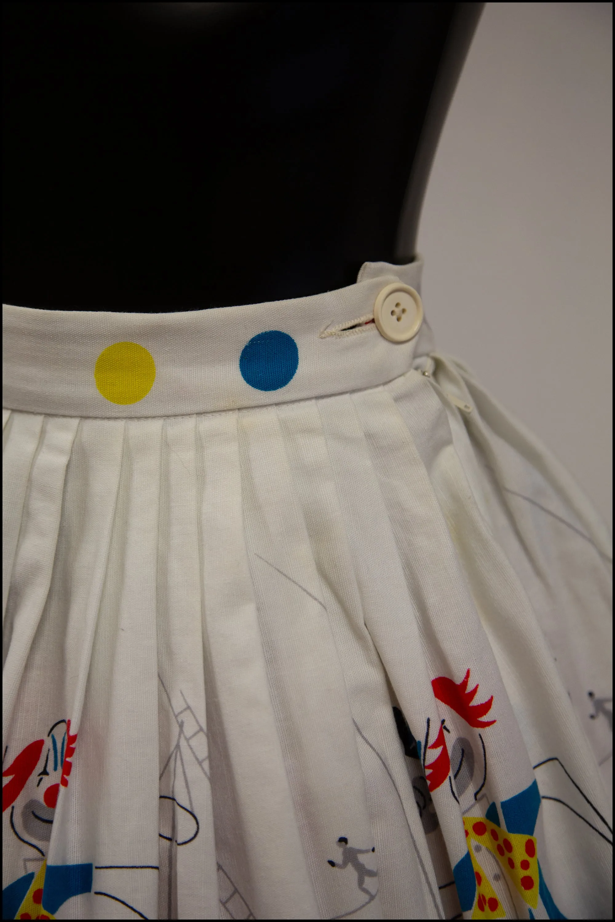 Vintage 1950s Novelty 'Circus Clown' Skirt