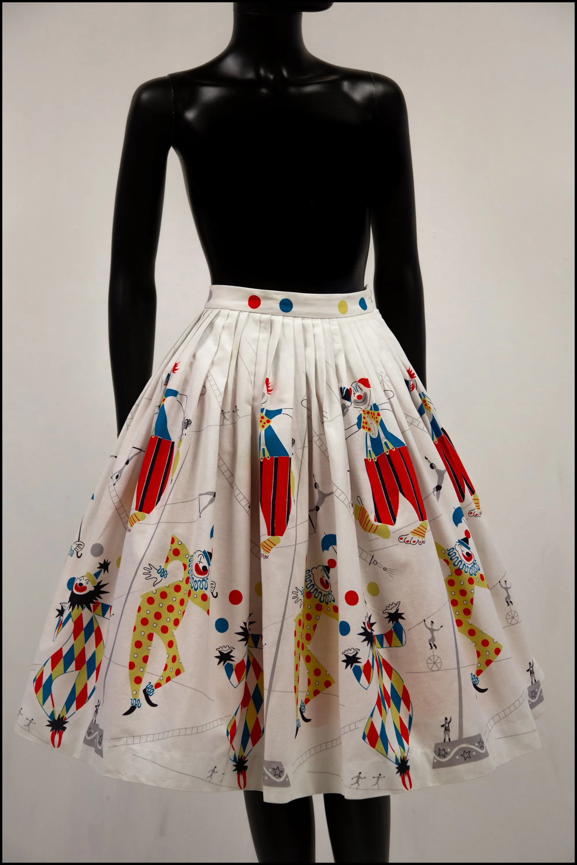 Vintage 1950s Novelty 'Circus Clown' Skirt