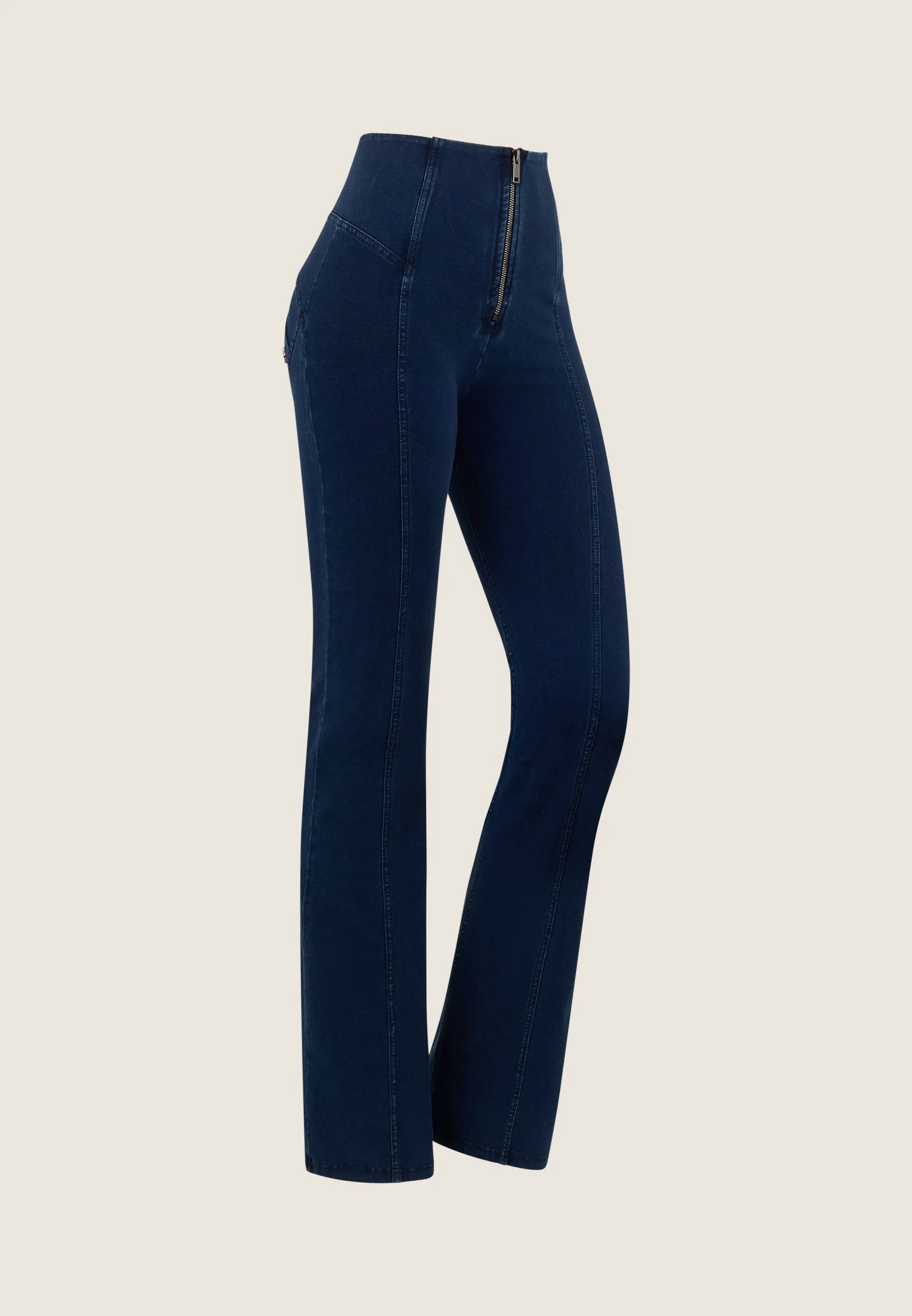 (WRUP11HF406-J0B) High Waist Flared Denim Look WR.UP® Pants