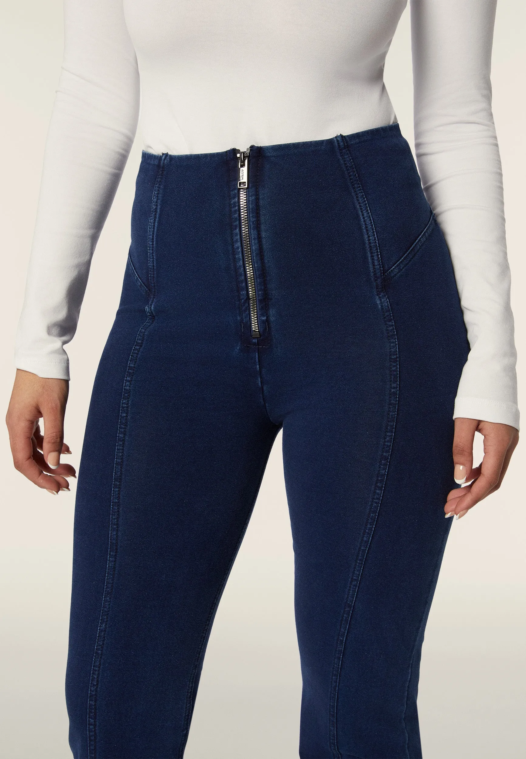 (WRUP11HF406-J0B) High Waist Flared Denim Look WR.UP® Pants