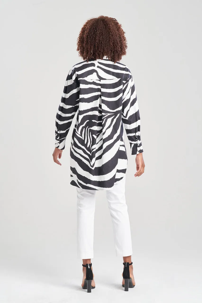 Zebra Cotton Poplin Oversized Shirt