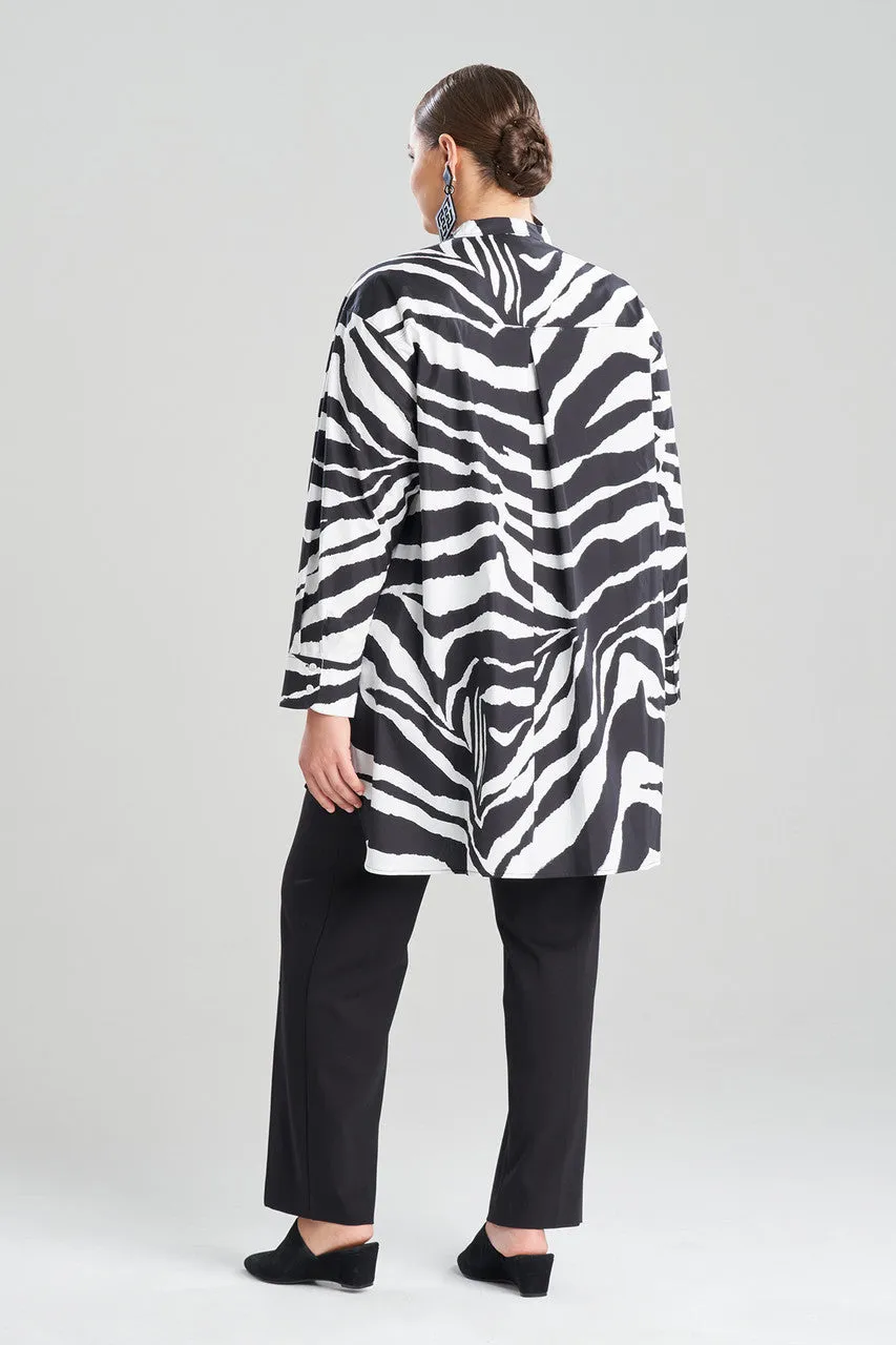 Zebra Cotton Poplin Oversized Shirt