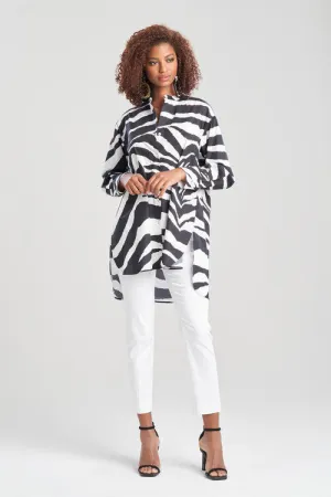 Zebra Cotton Poplin Oversized Shirt